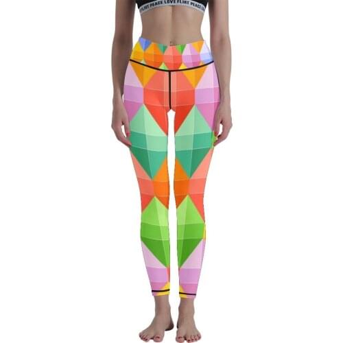 Digital Printing Womens High Waist Bottoming Yoga Pants Gradient Stretch Running Fitness Leggings Sports Pants nine Points Pant