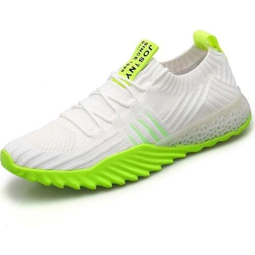 Flats Women 2021 Platform Sock Sneakers Mesh Breathable Casual Shoes Woman Solid Green Plus size 35-45