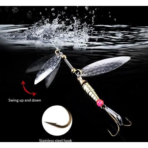 1PCS Spinner Spoon Lures Rotating 10cm 10g Metal Fishing Lure Sequins Baits Crankbait Artificial Carp Hooks Fishing Accessories