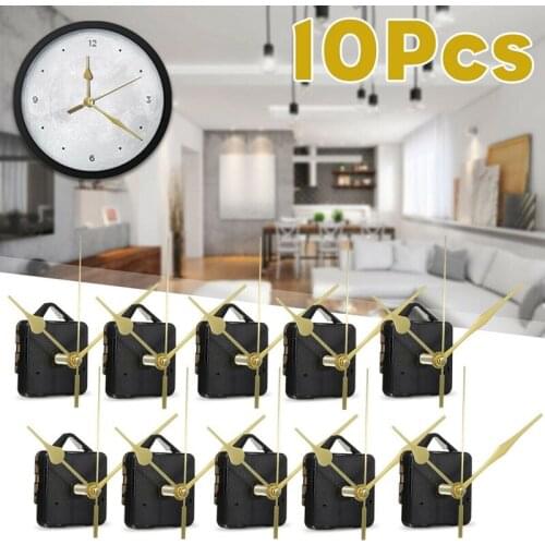 10Pcs DIY Silent Movement Spindle Hands Wall Quartz Clock Movement Mechanism Repair Tools Part Clock Kit