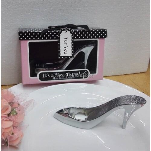 100pcs/lot Bridal Shower Favors -High Heel its a shoe thing Cinderella shoe bottle opener wedding party gifts
