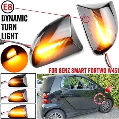 2pcs Dynamic turn signal side light Normal light side light turn signal marking light for Mercedes - Mercedes Smart W451 FORTWO