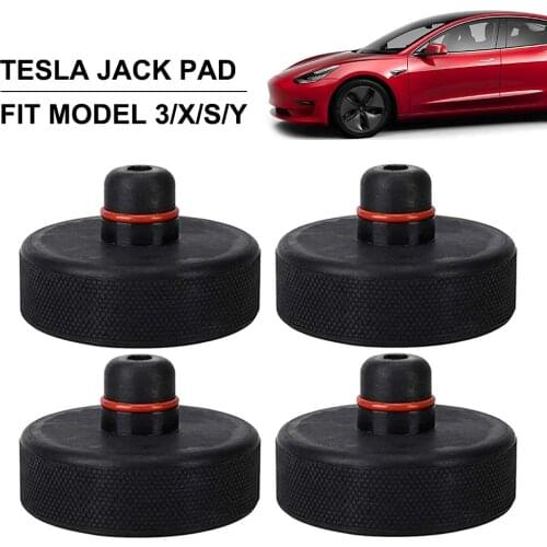 4Pcs auto Black Rubber Jack Lift Point Pad Adapter For Tesla Model 3/S/X Jack Pad Tool Chassis Jack Car Styling Accessories