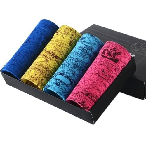 4Pcs/lot Brand New Underwear Men Sexy Super Large Size Underwear For Men U Convex Boxer Shorts Breathable Shorts Xmas Gift