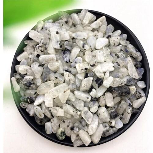 50g Natural White Moonstone Labradorite Crystal Gravel Rock Quartz Crystal Fish Tank Home Decor Natural Stones and Minerals