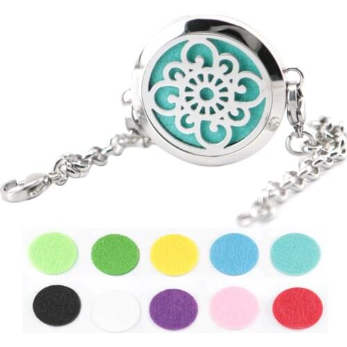 Abstract cute flower Aromatherapy Essential Oils Stainless Steel Perfume Diffuser Locket bracelet(length8.6