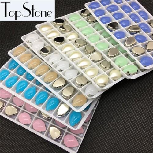 Big Sale Price 10x14MM 13x18mm Sew On Drop Opal Rhinestone With Claw Setting Droplet Resin Acrylic Sewing Crystals