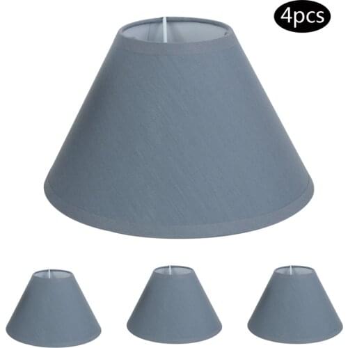 E14 E12 Chandelier Lamp Shades, Hardback Candle Cotton Linen Lampshade Lamp covers, 8 inch, set of 4