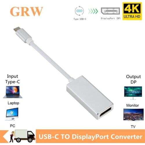 Grwibeou USB-C USB 3.1 TYPE-C to DP Display Port Converter Cable Hub Video AV Cord Adapter for Macbook Air 12 for Lenovo