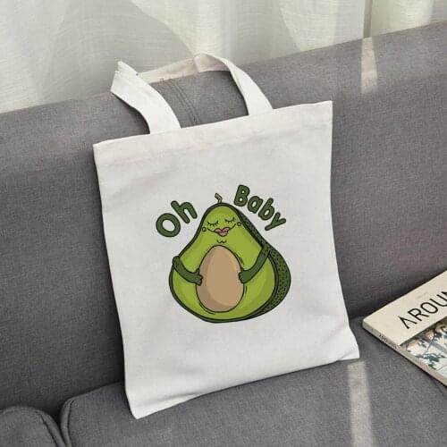 Korean Cute Letter Shoulder Bag Female New Cartoon Harajuku Letter Print Kawaii Avocado Baby Fashion Casual Summer Shoulder Bags