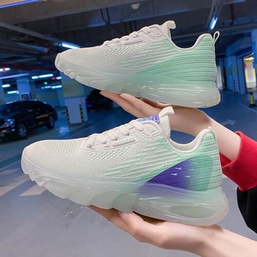 Casual Female Flat Comfort Walking Shoe Women Crystal Sneakers Breathable Shoes Sport Women Colorful Cool Ladies Lace Up Sneaker