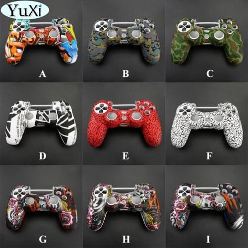 YuXi Soft Silicone Gel Rubber Case Cover For Sony for Playstation 4 PS4 Pro Controller Protection Case For PS4 Slim Gamepad