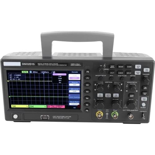 Oscilloscope DS02D15 150MHz 8M(2CH) Digital Storage Oscilloscope Sampling Rate 1GSa/s with Signal Source