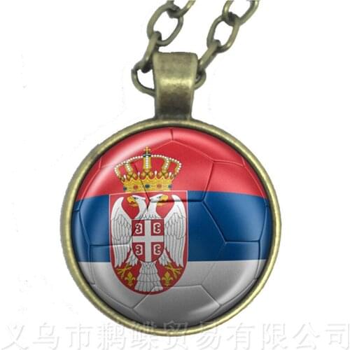 2018 World Cup Necklace SaudiArabia,Senegal,Serbia,Switzerland,Sweden,Portugal,Nigeria,Japan Nation Flag Football Sweater chain