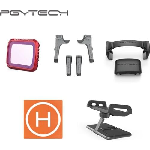 PGYTECH for Mavic Air 2 Landing Gear Extensions + Propeller Holder + Landing Pad Pro + Pad Holder + UV Filter Accessories Combo