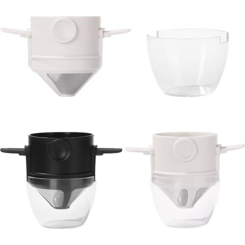 Portable Stainless Steel Coffee Filter Foldable Drip Coffee Holder Funnel Baskets Reusable Tea Infuser Dripper Coffeeware Cup