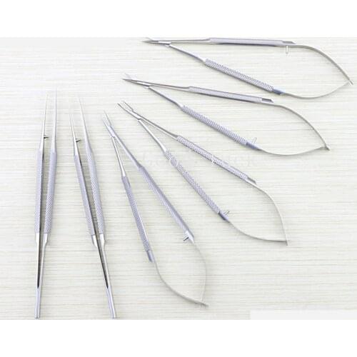 12cm Six Of Equipment Package Ophthalmic Instruments Needle Holder Micro Scissors Tweezers Hand Tool