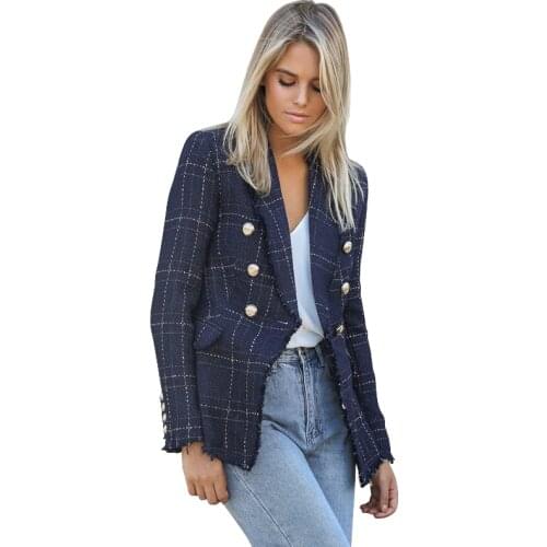 Professional Womens Suit for Fall/winter 2021 New Woolen Tassels Slim-fit Lapel Double-breasted Short Jacket