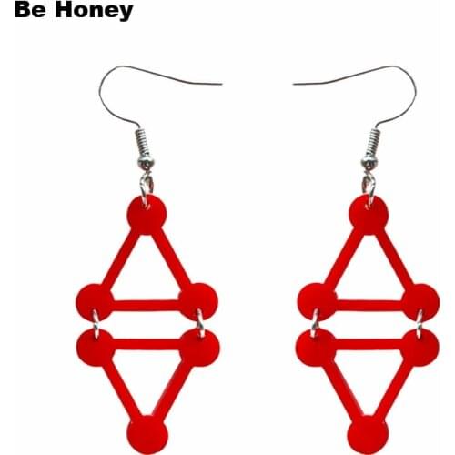 Jujutsu Kaisen Divine Symbols Anime Shikigami Geometric Red Triangle Acrylic Drop Earrings Hollow Triangle Dangle Jewelry