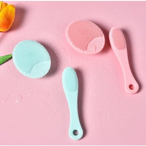 Face Brush Clean Silicone Face Deep Cleaning Exfoliator Blackhead Nose Face Pore Wash Soft Brush Massage Skin Care Set Tool