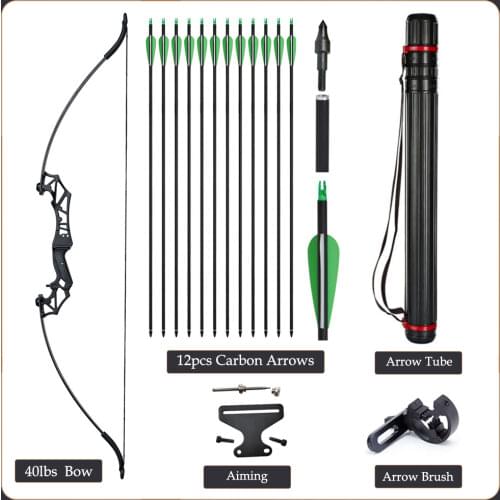 40lbs Archery Bow Hunting Straight Longbow for Outdoor Practice Target Shooting Fishing Sport Games Slingshot Tade Down Long Bow