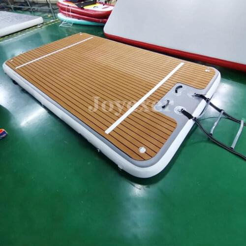 Factory Custom High Quality Teak EVA Inflatable Floating Island Dock Platform
