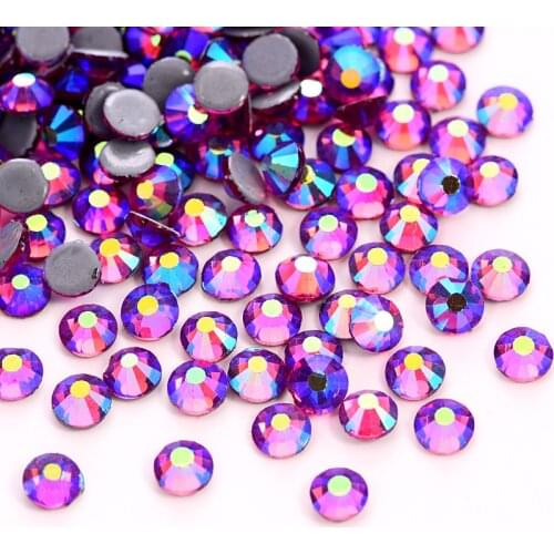 High-Quality Colors AB DMC Hot Fix Rhinestones Crystal AB SS10 Flatback Red Glass Strass Hotfix Rhinestones For Garment B1252