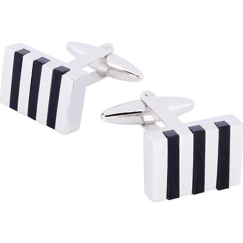 1 Pair Square Classic Cufflinks Factory Retail Pearl Brand Men French Shirt 2 Buttons Cuff Links