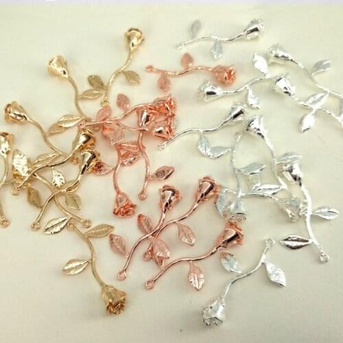 Hzew New Fashion Vintage Rose Charm Simple pendant for Women Jewelry Valentines Day