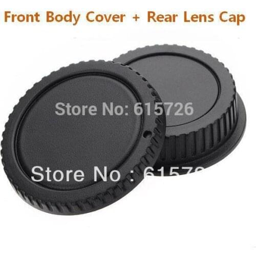 1pairs camera Body cap + Rear Lens Cap Hood Protector for canon 1000D 500D 550D 600D EF EF-S Rebel T1i eos Camera