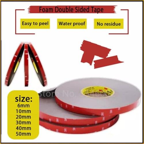 1pcs 3M Strong Double Sided Adhesive For Car Office Non-trace Thickness 0.8mm Waterproof Foam Tape Double Sided Glue Gray Tape