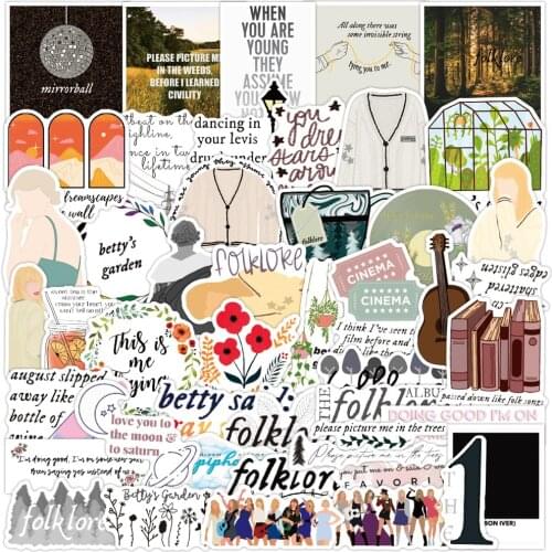 10/30/50PCS Album Folklore: The Long Pond Studio Sessions Stickers Graffiti Guitar Car Skateboard Cool Waterproof Sticker Decal