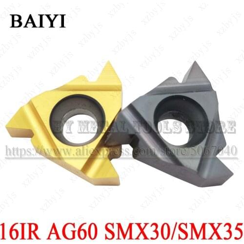10pcs 16IR AG60 SMX30 16IR AG60 SMX35 thread inserts internal external thread turning Lathe Cutter Tools for stainless steel