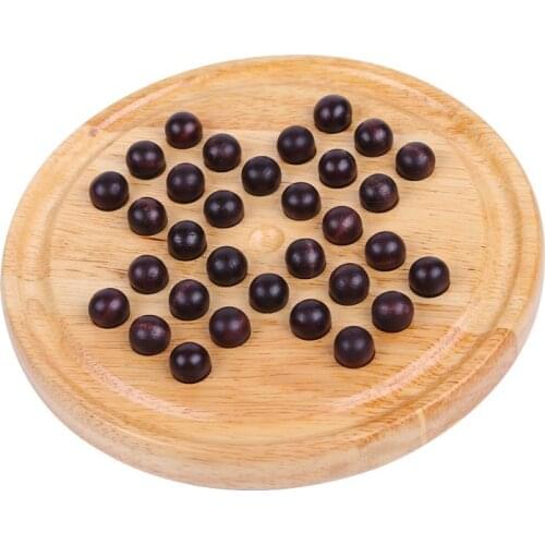 Children Adults Wooden Decompression Toy France Peg Solitaire Board Games Color Memory Chess Lonely Noble 1 Board 23*4 cm