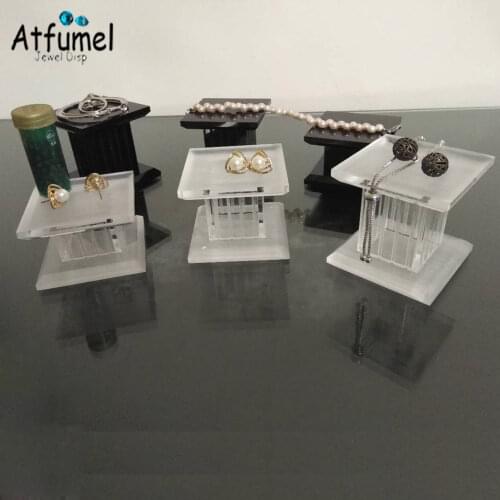 3Pcs Acrylic Cosmetic Jewelry Display Stand Porte Alliances Marriage Diamond Ring Ornament Holder Earring Storage Showcase