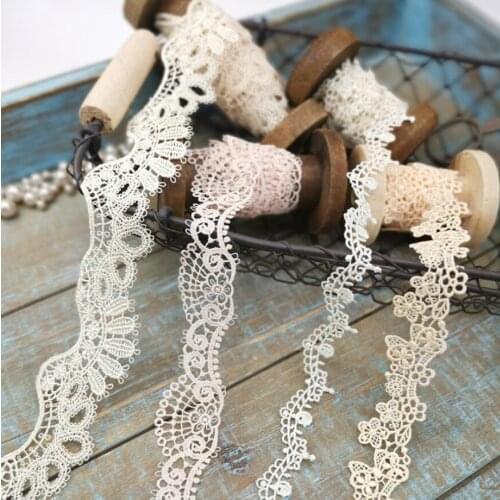 4 Meters Pink Yellow Vintage Wedding Bridal Embroidered Lace Trim Ribbon Lace Applique DIY Sewing Crafts