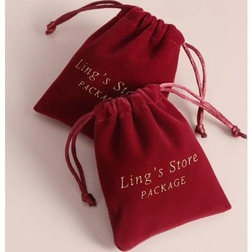 50 Personalized Velvet Drawstring Bag Jewelry Packaging Chic Small Wedding Party Candy Christmas Birthday Gift Pouch Custom Logo