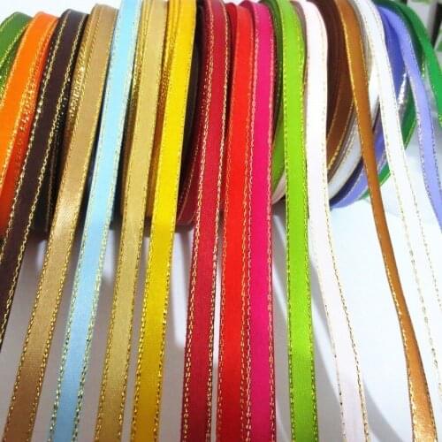 6-7mm 0.6cm Gold Lace Single Side Ribbon Ribbon Ribbon Hand DIY Bow Hairpin Accessories Christmas Ribbon 214