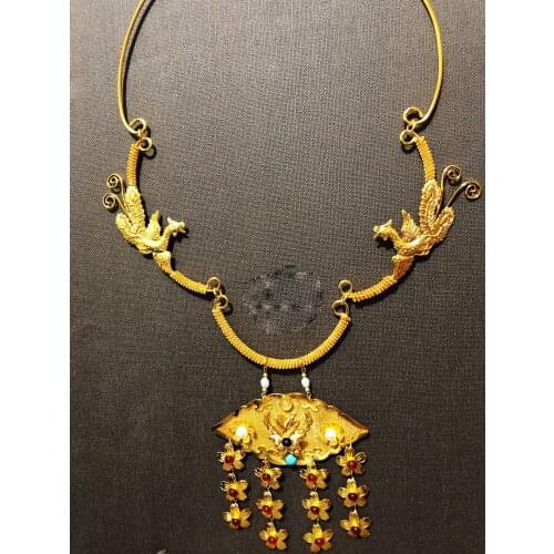 6 Designs LYZ Unique Hand Carved Hanfu Jewelry Soft Necklace Chinese Good Fortune Items for Bride Wedding TV Play Exhibition