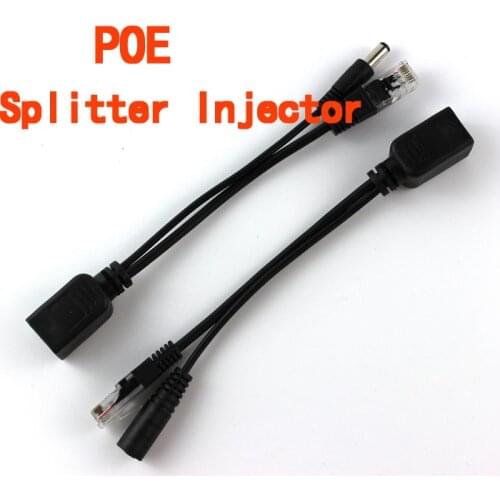 Tape screened POE Adapter cable, POE Splitter Injector kit For IP Camera Up to 30M Working range