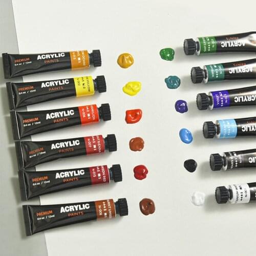 Acrylic Premium Artist Paint 12ml Tubes Set of 12/24 Acrylic Paint Set GDeals