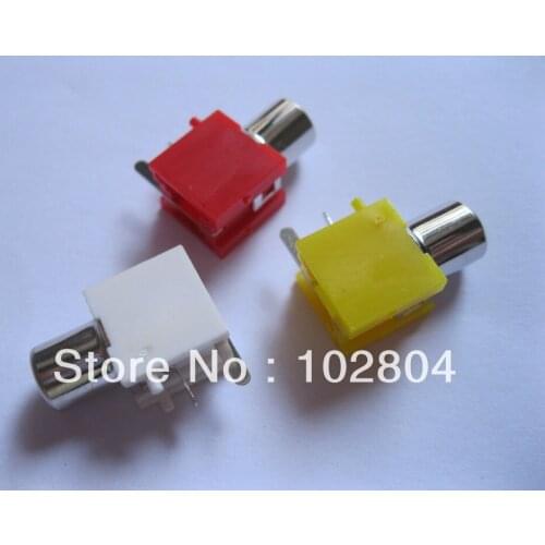 AV-8.4-1 AV Pin Jack 3 Color RCA Female Audio Video AV Socket Connector 15 pcs per Lot