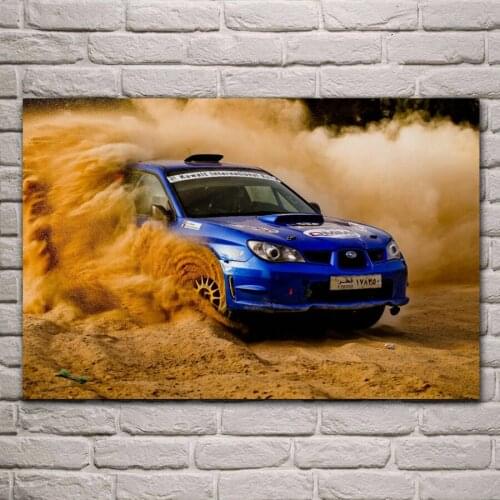Car Sports desert Rallying living room decoration home art decor wood frame fabric poster KG149