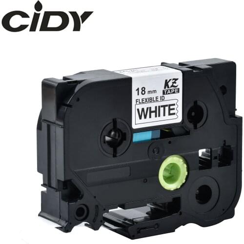 CIDY Tze-FX241 Tz-FX241 black on white flexible label Compatible P touch 18mm tze FX241 tz FX241 Label Tape Cassette Cartridge