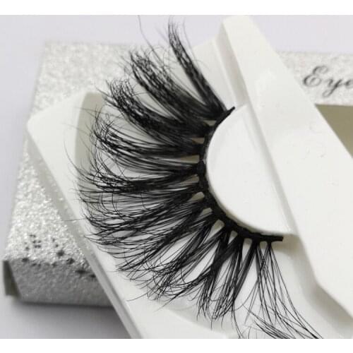 Cursavela Soft Dramatic 30mm Long Hand Made Mink Eyelash Strip Winged False Lashes 3D Mink Eyelash Extension Thin Band Lashes