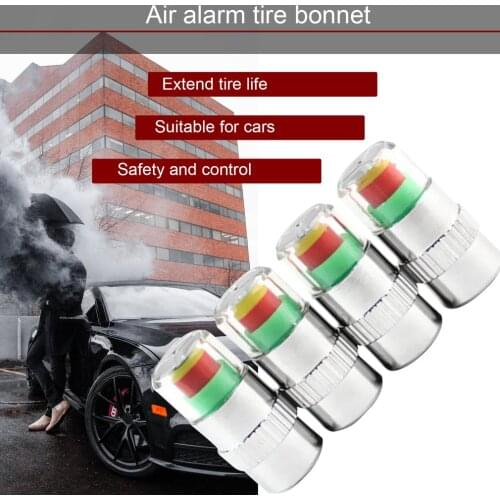 4Pcs/Set 2.4Bar/36PSI Car Tire Pressure Monitor Valve Caps Air Alert Tire Pressure Sensor Monitor Light Cap Indicator Dropship