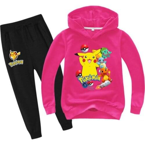 Disney childrens wear new age season 2021 children fleece pantsuits POKEMON GO big boy boy girl hoodies suits