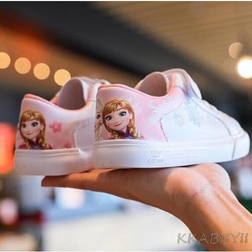 Disney New Elsa Cartoon Girls Shoe Low Top Children sport Shoes Students Casual Shoes Anti-slip Wear-Resistant Kids Sneakers