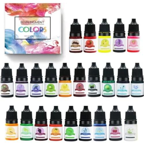 24 Colors Epoxy Resin UV Glue Crafts Pigment Bright Color Non Odor Material DIY Jewelry Pendant Art Crafts Decor