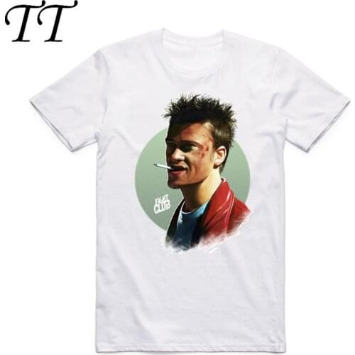 2019 Fashion Men Fight Club White T-shirt O-Neck Short Sleeve Summer Classic Crime Movie Hipster Streetwear Cool Top Tee T Shirt